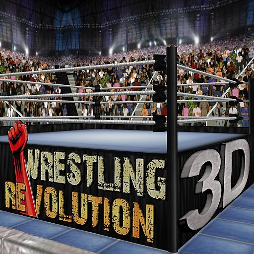 An exciting wrestling match in a vibrant 3D arena, capturing the energy and passion of WR3D Free.