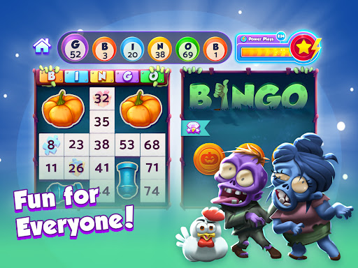 A vibrant and lively atmosphere of players enjoying Bingo Bash with colorful bingo cards and joyful expressions.