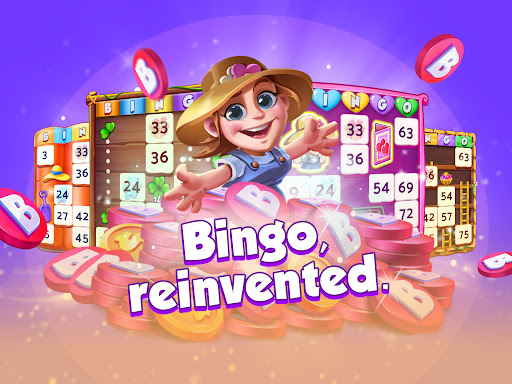 A vibrant and lively atmosphere of players enjoying Bingo Bash with colorful bingo cards and joyful expressions.