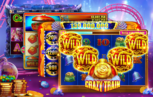 A thrilling and vibrant world of online slot machines, capturing excitement and anticipation.