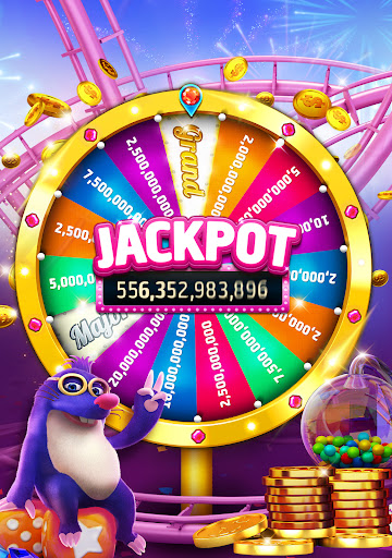 A thrilling and vibrant world of online slot machines, capturing excitement and anticipation.