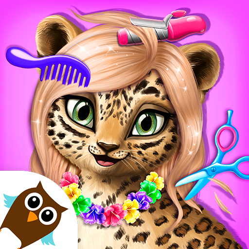 Joyful kids playing Animal Hair Salon 2 Jungle, styling animals with creativity and fun.