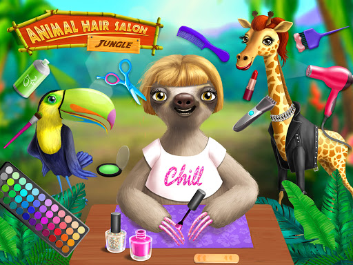 Joyful kids playing Animal Hair Salon 2 Jungle, styling animals with creativity and fun.