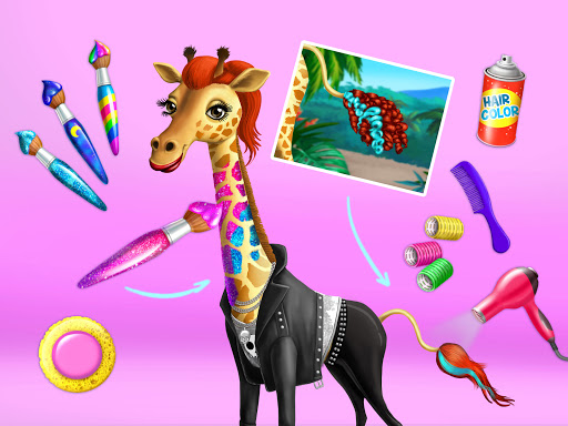 Joyful kids playing Animal Hair Salon 2 Jungle, styling animals with creativity and fun.