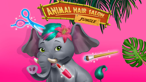 Joyful kids playing Animal Hair Salon 2 Jungle, styling animals with creativity and fun.