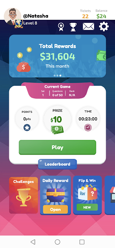 A jubilant group of friends engaging in a lively trivia game, their faces lit up with excitement and anticipation, embodying the spirit of fun and competition that the Play and Win App offers.