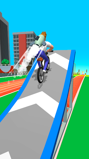 A thrilling scene of a biker soaring through the skies, capturing the essence of adventure and excitement in Bike Hop.