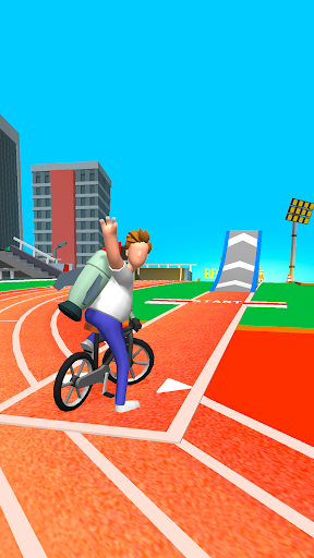 A thrilling scene of a biker soaring through the skies, capturing the essence of adventure and excitement in Bike Hop.