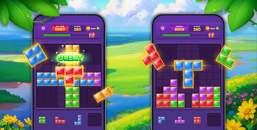 A vibrant and engaging puzzle game filled with colorful jewel blocks, inviting players to immerse themselves in strategic gameplay.