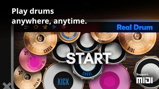 Excitement and creativity of drumming with Real Drum App, a digital percussion tool.