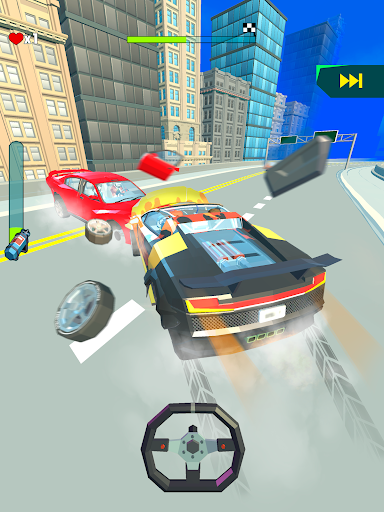 A thrilling race car speeding down a track with vibrant graphics, showcasing excitement and adrenaline.