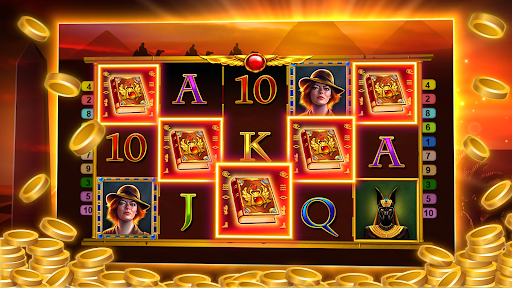 Excitement and thrill of playing casino slot machines on a mobile app, capturing the vibrant and engaging atmosphere of a casino.