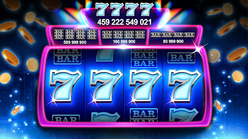 Excitement and thrill of playing casino slot machines on a mobile app, capturing the vibrant and engaging atmosphere of a casino.