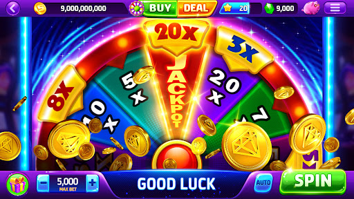 A vibrant and exciting portrayal of a virtual casino environment, capturing the thrill and allure of slot machines.