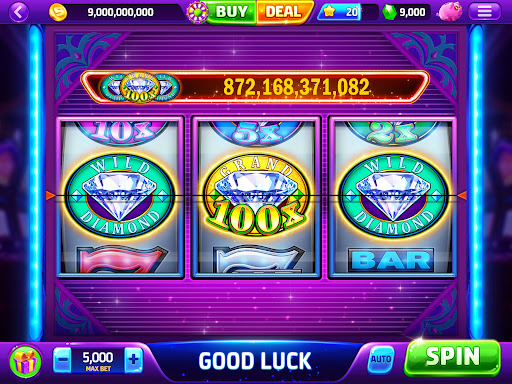 A vibrant and exciting portrayal of a virtual casino environment, capturing the thrill and allure of slot machines.