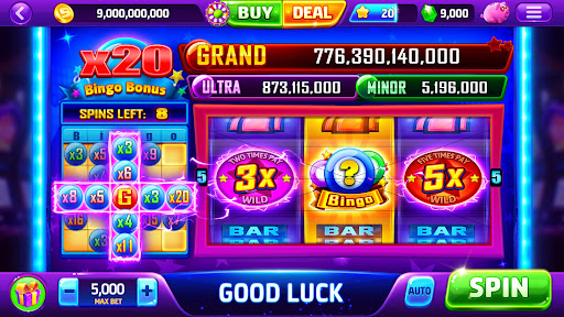 A vibrant and exciting portrayal of a virtual casino environment, capturing the thrill and allure of slot machines.