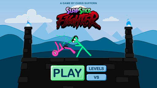 A vibrant and humorous depiction of a slapstick-style fight in an animated arena, capturing the spirit of fun and combat.