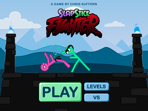 A vibrant and humorous depiction of a slapstick-style fight in an animated arena, capturing the spirit of fun and combat.