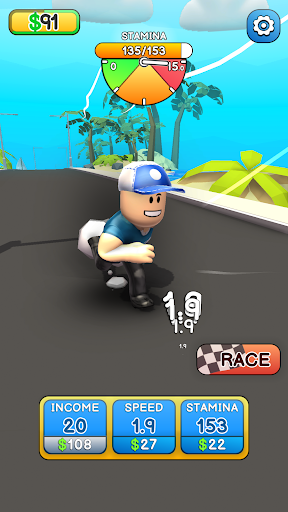 An exhilarating mobile race, capturing the thrill and anticipation of speed and competition.