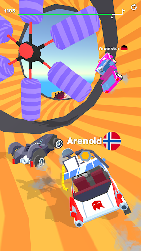 Thrilling racing game with ramps and high-speed action, capturing the excitement and adrenaline of mobile racing.