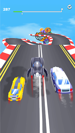 Thrilling racing game with ramps and high-speed action, capturing the excitement and adrenaline of mobile racing.