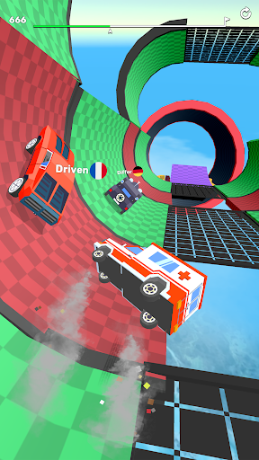 Thrilling racing game with ramps and high-speed action, capturing the excitement and adrenaline of mobile racing.