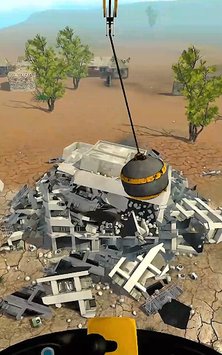 An exciting depiction of a dozer demolishing a building, capturing the thrill and strategy of the Dozer Demolish game.