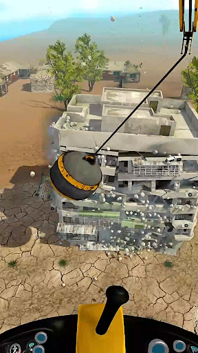 An exciting depiction of a dozer demolishing a building, capturing the thrill and strategy of the Dozer Demolish game.