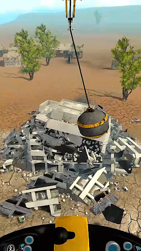 An exciting depiction of a dozer demolishing a building, capturing the thrill and strategy of the Dozer Demolish game.