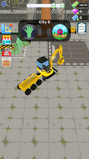 An exciting depiction of a dozer demolishing a building, capturing the thrill and strategy of the Dozer Demolish game.