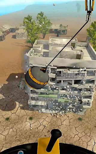 An exciting depiction of a dozer demolishing a building, capturing the thrill and strategy of the Dozer Demolish game.