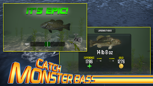 A serene and exciting digital fishing adventure awaits, capturing the essence of bass angling in a mobile game.