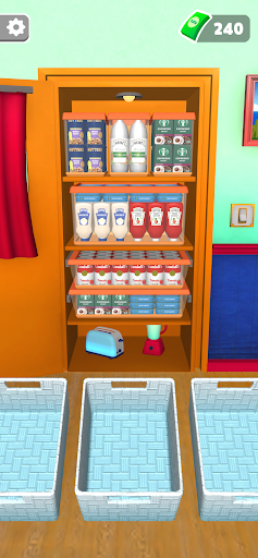 An engaging and colorful representation of the Fill The Fridge Game, showcasing vibrant food items being neatly organized into a digital fridge, symbolizing fun and challenge.