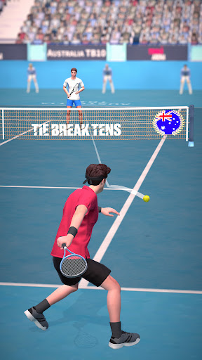 A thrilling tennis match in full swing, capturing the intensity and excitement of Tennis Arena Game.