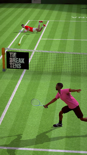 A thrilling tennis match in full swing, capturing the intensity and excitement of Tennis Arena Game.