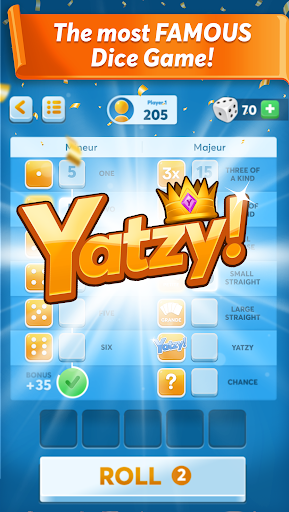 The anticipation and exhilaration of rolling dice in a captivating game of Yatzy, promising a thrilling adventure.