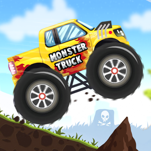 A cheerful hippo driving a colorful monster truck across a vibrant landscape, capturing the essence of adventure and fun.