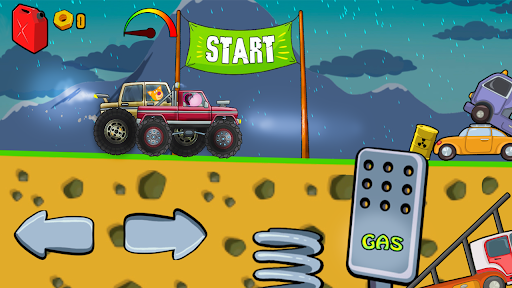 A cheerful hippo driving a colorful monster truck across a vibrant landscape, capturing the essence of adventure and fun.