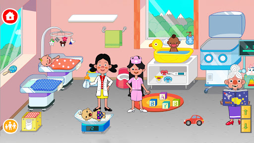 A colorful and engaging image of children playing a hospital-themed game, capturing joy, learning, and exploration in a safe and educational environment.