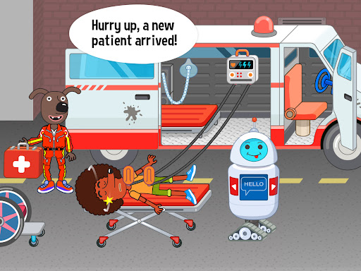 A colorful and engaging image of children playing a hospital-themed game, capturing joy, learning, and exploration in a safe and educational environment.