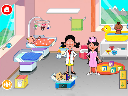 A colorful and engaging image of children playing a hospital-themed game, capturing joy, learning, and exploration in a safe and educational environment.