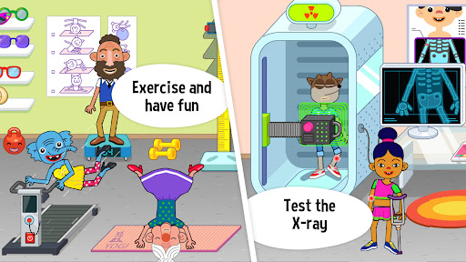 A colorful and engaging image of children playing a hospital-themed game, capturing joy, learning, and exploration in a safe and educational environment.