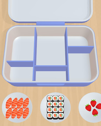 A whimsical and colorful depiction of a virtual lunch box filled with a variety of creative and delicious food items, symbolizing the joy and creativity of cooking.