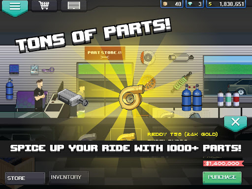 A thrilling pixel art racing adventure filled with customization and competition.