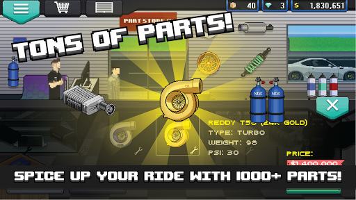 A thrilling pixel art racing adventure filled with customization and competition.