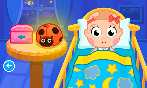 A joyful and colorful representation of a baby care game, exuding warmth and nurturing vibes.