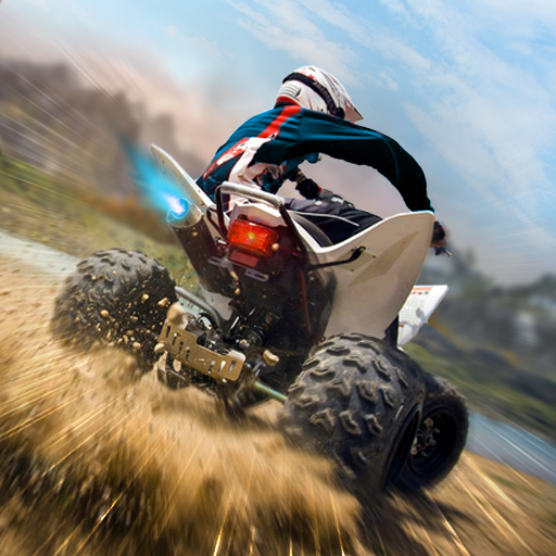 A thrilling race across rugged terrain, capturing the excitement and adventure of ATV Quad Bike Games.