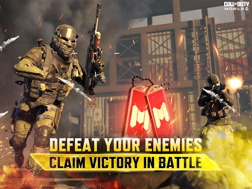 An intense battle scene from Call of Duty Mobile, with soldiers engaging in a firefight in a vibrant and dynamic environment.