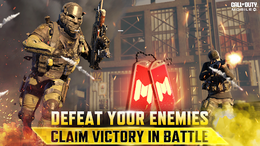 An intense battle scene from Call of Duty Mobile, with soldiers engaging in a firefight in a vibrant and dynamic environment.