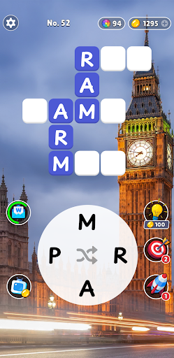 An engaging image of a person solving a word puzzle on their mobile device, showcasing concentration and enjoyment.